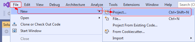 vs FileNewProject