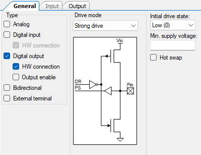 PSoCCreator PinConfigure Pins General