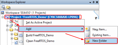 addNewFolder FreeRTOS