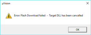 uVisionFlashDownloadFailed s